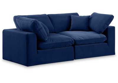 Image for Comfy Navy Velvet Modular Sofa