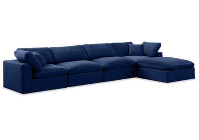 Image for Comfy Navy Velvet Modular Sectional