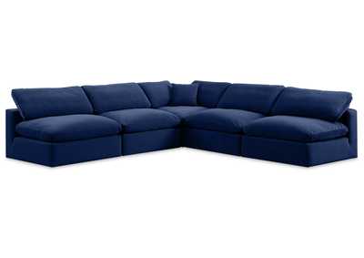 Image for Comfy Navy Velvet Modular Sectional