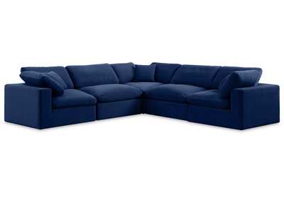 Image for Comfy Navy Velvet Modular Sectional