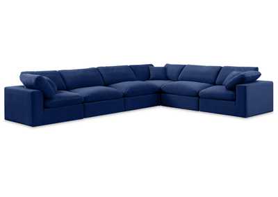 Image for Comfy Navy Velvet Modular Sectional