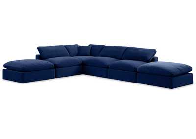 Image for Comfy Navy Velvet Modular Sectional