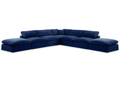 Image for Comfy Navy Velvet Modular Sectional