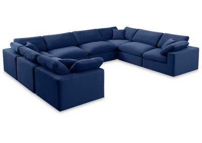 Image for Comfy Navy Velvet Modular Sectional