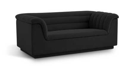 Image for Cascade Black Boucle Fabric Loveseat
