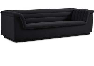 Image for Cascade Black Velvet Fabric Sofa