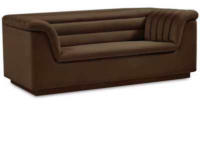 Image for Cascade Brown Velvet Fabric Loveseat
