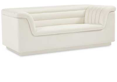 Image for Cascade Cream Velvet Fabric Loveseat