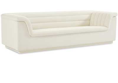 Image for Cascade Cream Velvet Fabric Sofa