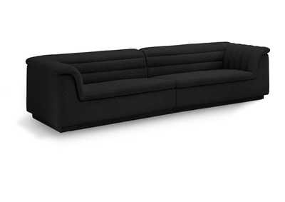 Image for Cascade Black Boucle Fabric Modular Sofa