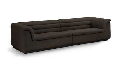 Image for Cascade Brown Boucle Fabric Modular Sofa