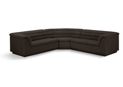 Image for Cascade Brown Boucle Fabric Modular Sectional