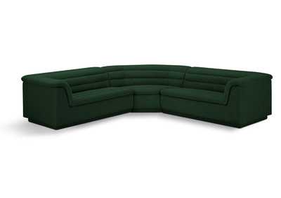 Image for Cascade Green Boucle Fabric Modular Sectional