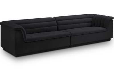 Image for Cascade Black Velvet Fabric Modular Sofa