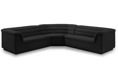 Image for Cascade Black Velvet Fabric Modular Sectional