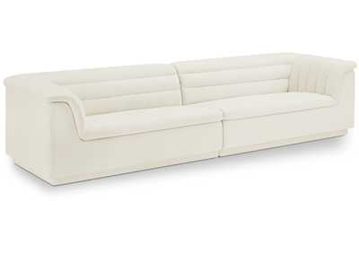 Image for Cascade Cream Velvet Fabric Modular Sofa
