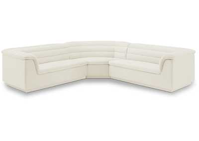 Image for Cascade Cream Velvet Fabric Modular Sectional