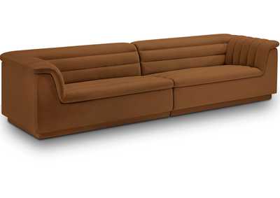 Image for Cascade Saddle Velvet Fabric Modular Sofa