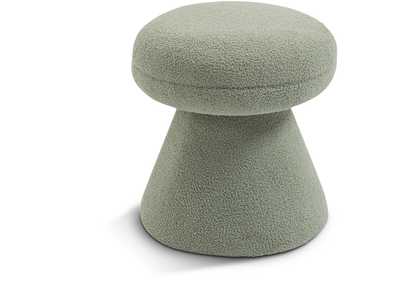 Image for Drum Mint Faux Shearling Teddy Fabric Ottoman - Stool