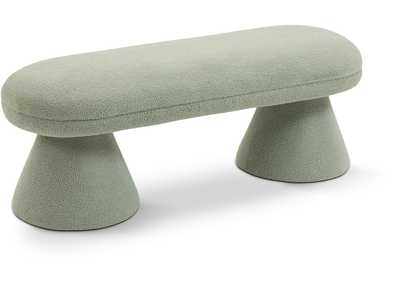 Image for Drum Mint Faux Shearling Teddy Fabric Bench
