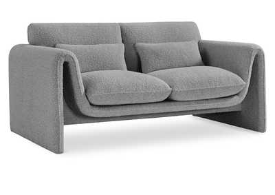 Image for Stylus Grey Boucle Fabric Loveseat