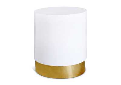 Deco White - Gold End Table