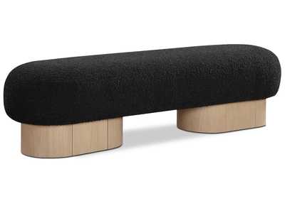 Image for Robertson Black Boucle Fabric Bench