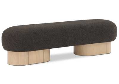 Image for Robertson Brown Boucle Fabric Bench