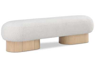 Image for Robertson Cream Boucle Fabric Bench