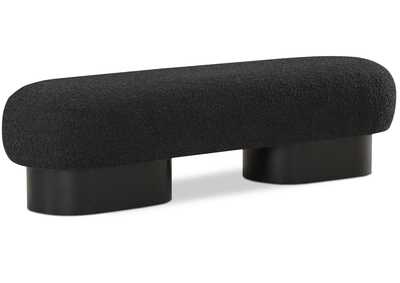Image for Robertson Black Boucle Fabric Bench