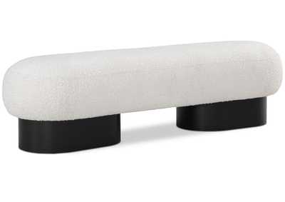 Image for Robertson Cream Boucle Fabric Bench