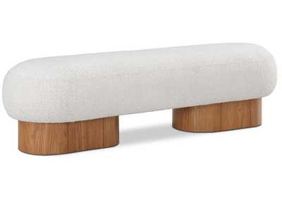 Image for Robertson Cream Boucle Fabric Bench