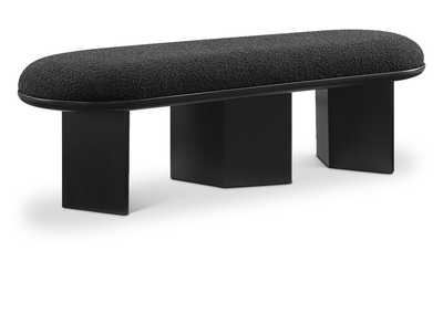Image for Wilshire Black Boucle Fabric Bench