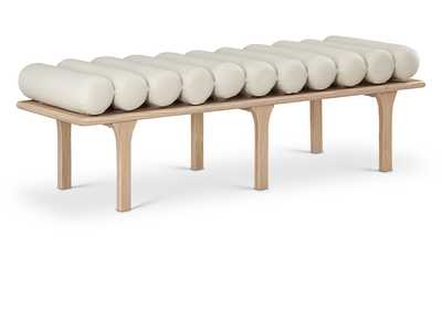 Image for Landon Cream Faux Leather Bench