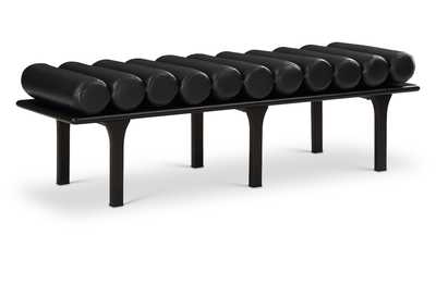 Image for Landon Black Faux Leather Bench