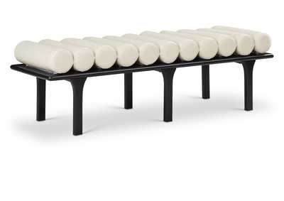 Image for Landon Cream Faux Leather Bench