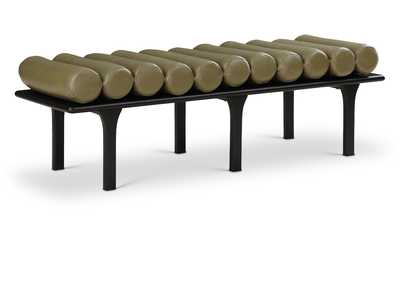 Image for Landon Olive Green Faux Leather Bench