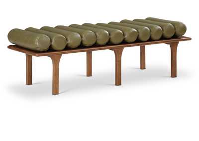 Image for Landon Olive Green Faux Leather Bench