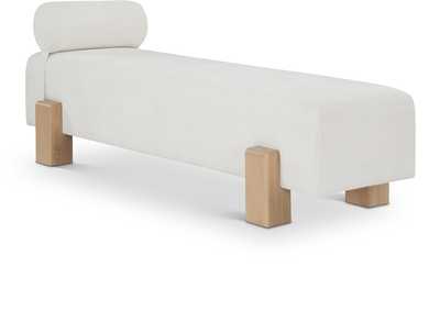 Image for Edison Cream Chenille Fabric Bench