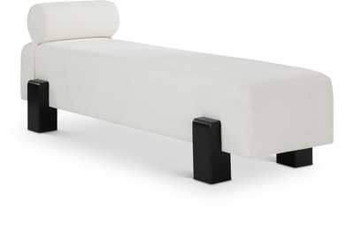 Image for Edison Cream Chenille Fabric Bench