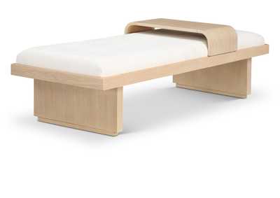 Image for Arlington Cream Chenille Fabric Bench