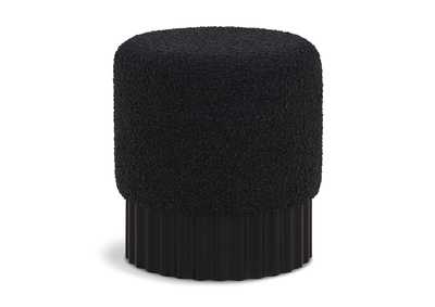 Image for Veranda Black Boucle Fabric Ottoman - Stool