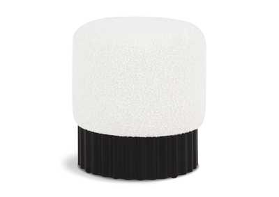 Image for Veranda Cream Boucle Fabric Ottoman - Stool