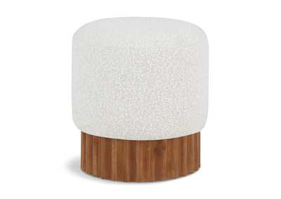 Image for Veranda Cream Boucle Fabric Ottoman - Stool