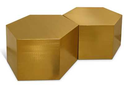 Image for Hexagon Brushed Gold Coffee Table