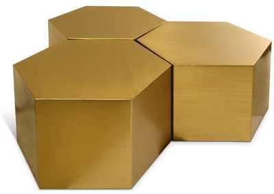 Image for Hexagon Brushed Gold Coffee Table