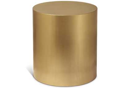 Cylinder Brushed Gold End Table