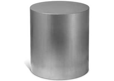 Cylinder Brushed Chrome End Table