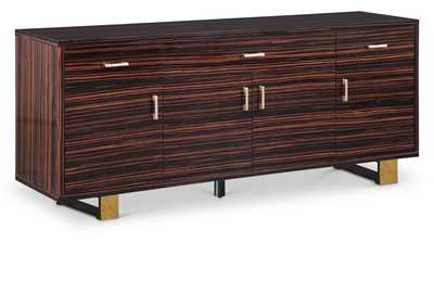 Image for Excel Brown Zebra Wood Veneer Lacquer Sideboard - Buffet