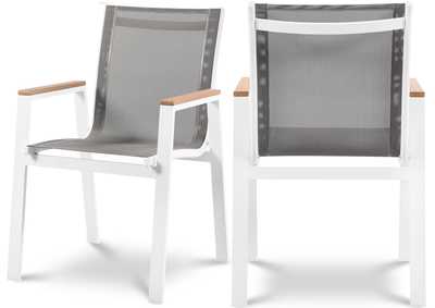 Image for Nizuc Grey Mesh Waterproof Fabric Outdoor Patio Aluminum Mesh Dining Arm Chair